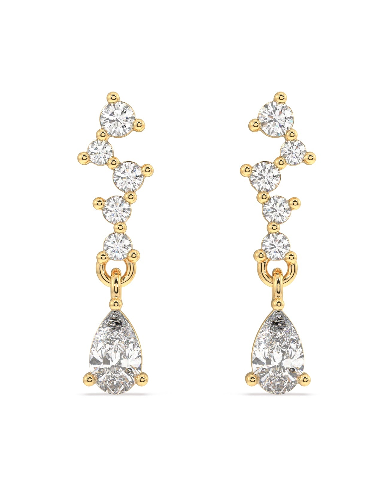 Classic Zirconia Asymmetry Stud Earrings