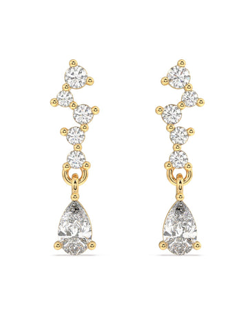 Classic Zirconia Asymmetry Stud Earrings