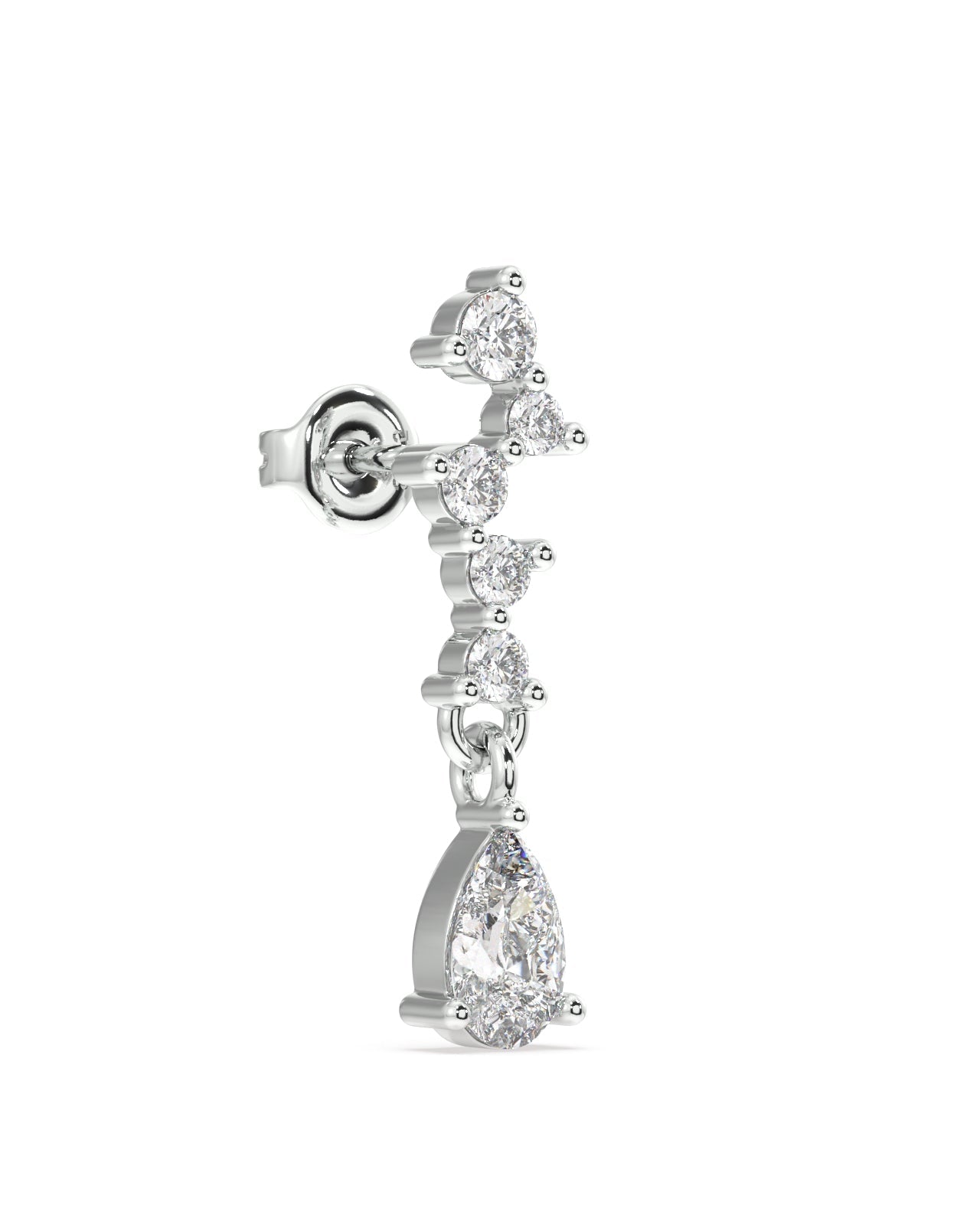 Classic Zirconia Asymmetry Stud Earrings