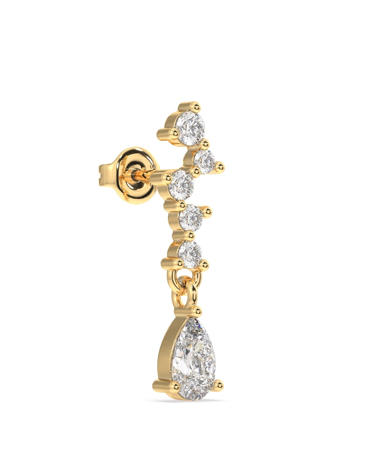 Classic Zirconia Asymmetry Stud Earrings