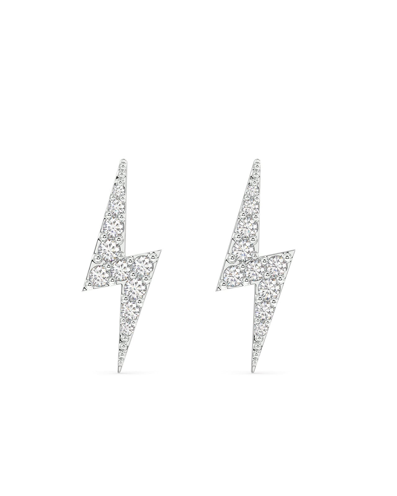 Zircon Paved Thunder Lightning Studs Earrings