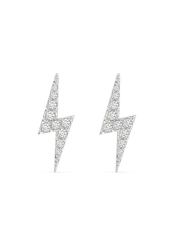 Zircon Paved Thunder Lightning Studs Earrings