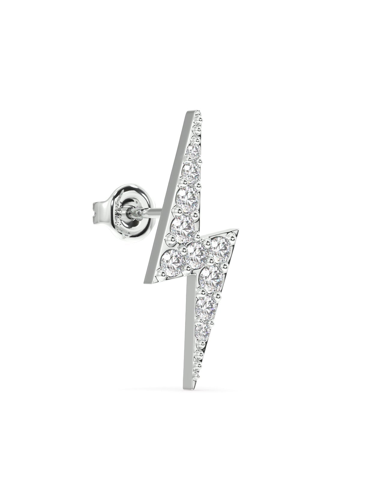 Zircon Paved Thunder Lightning Studs Earrings