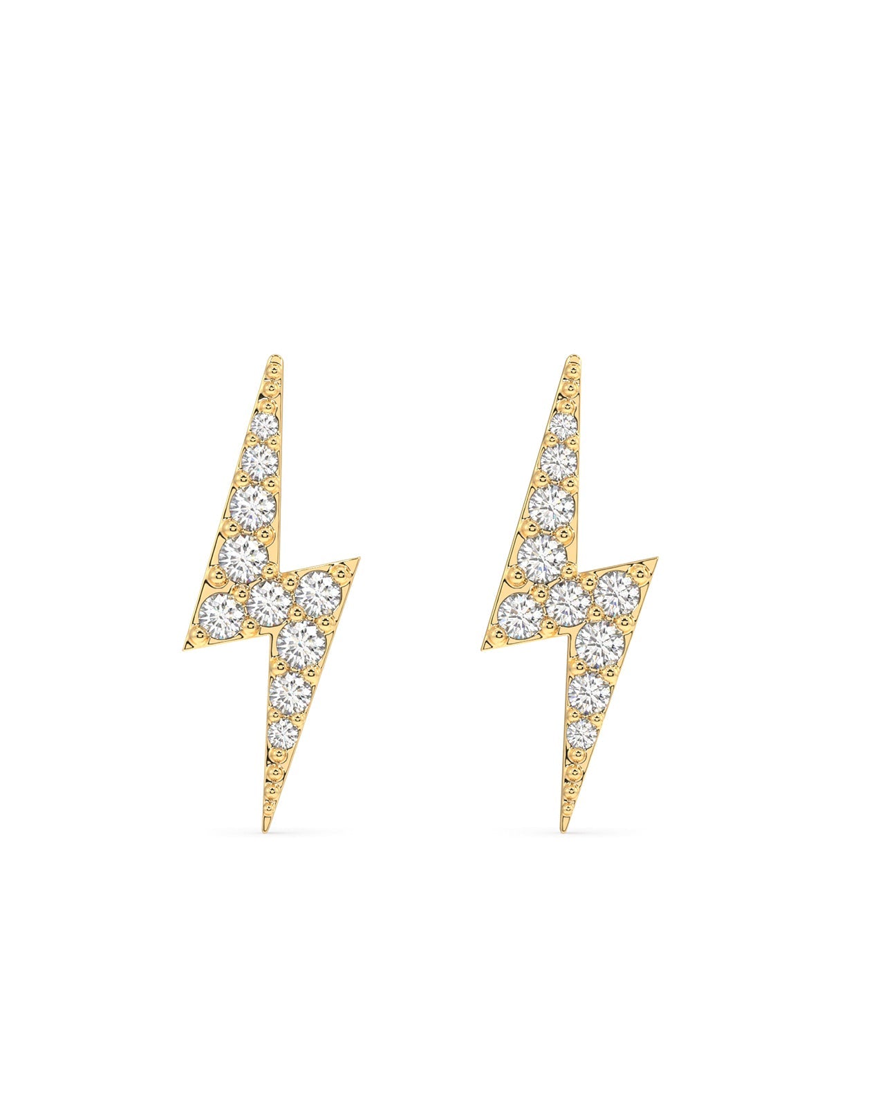 Zircon Paved Thunder Lightning Studs Earrings