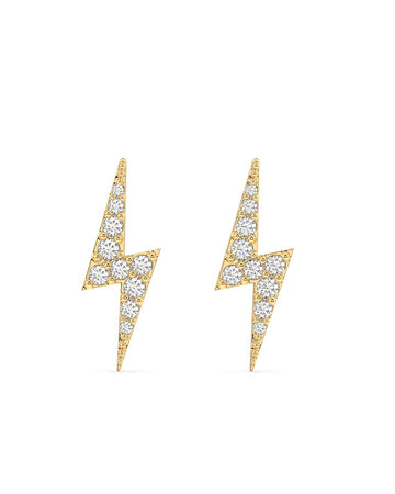 Zircon Paved Thunder Lightning Studs Earrings