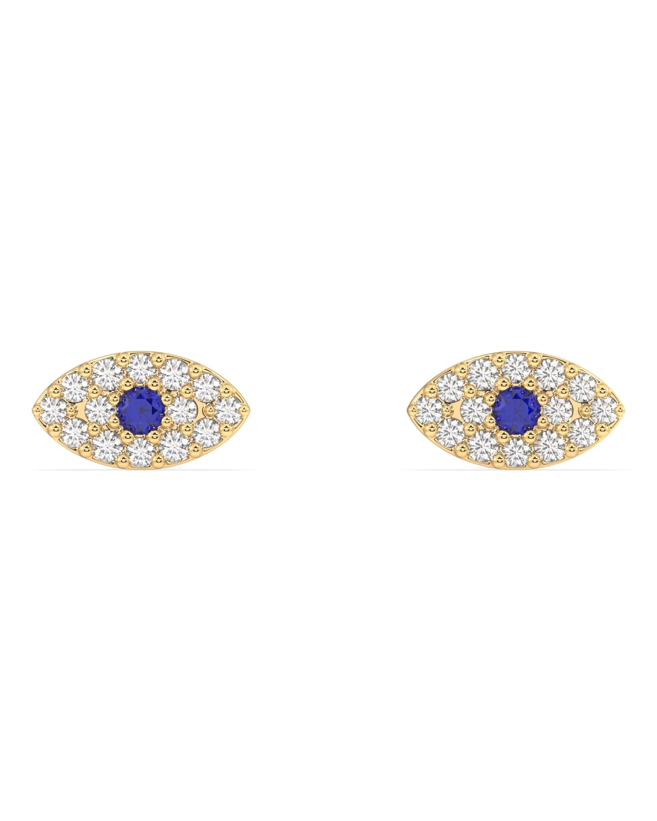 Evil Eye Earrings Stud With Zircons