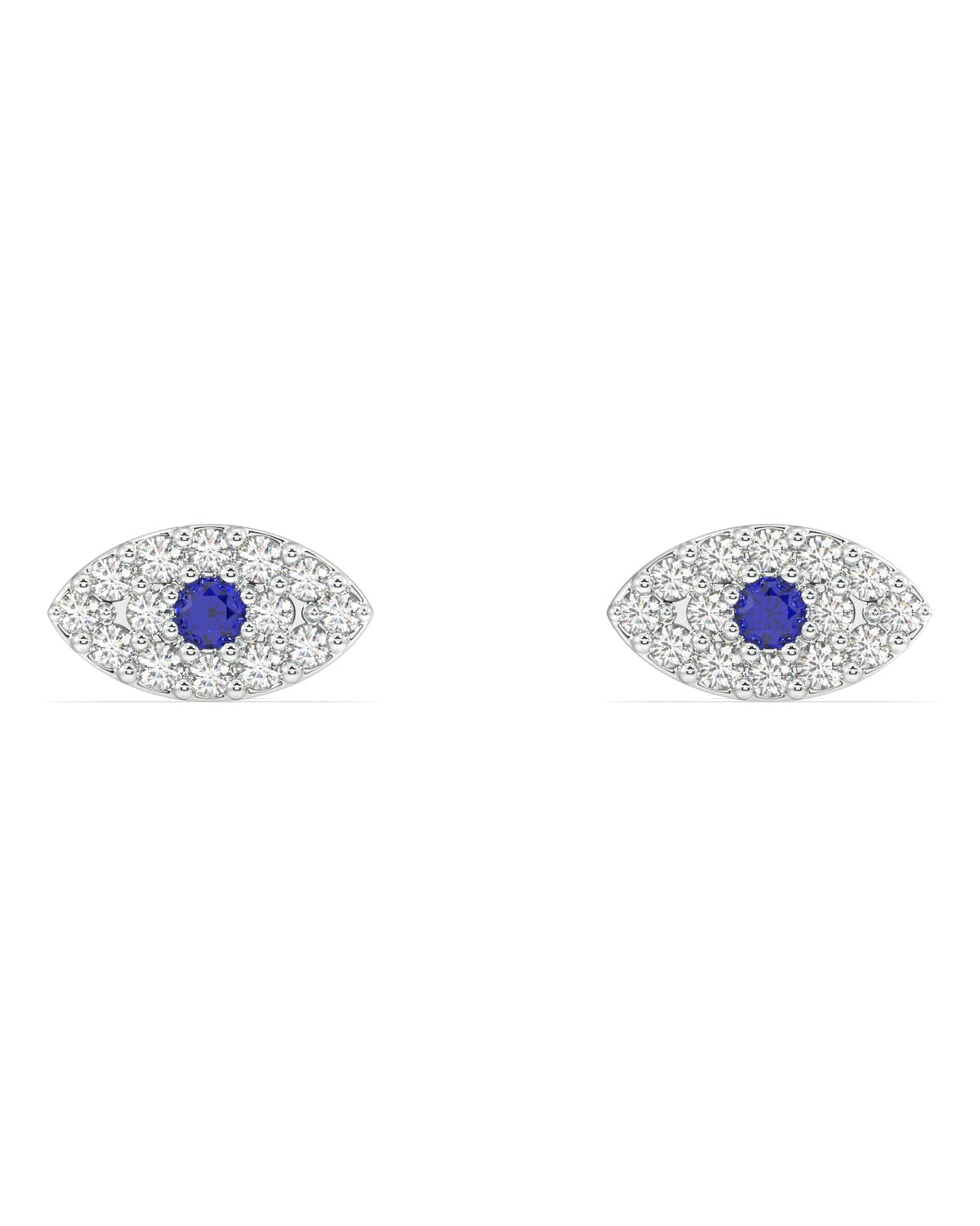 Evil Eye Earrings Stud With Zircons