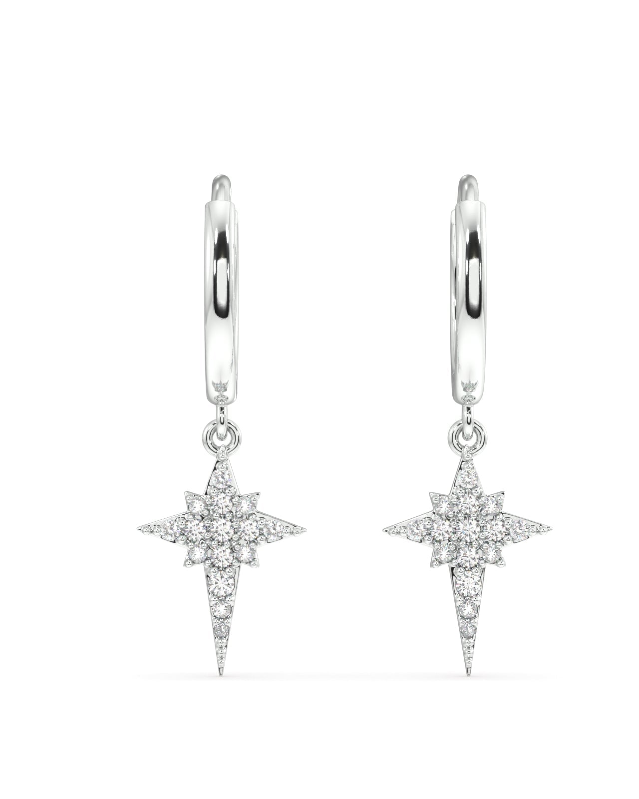 "Long Star Hoop Earrings - Shining with Celestial Elegance"