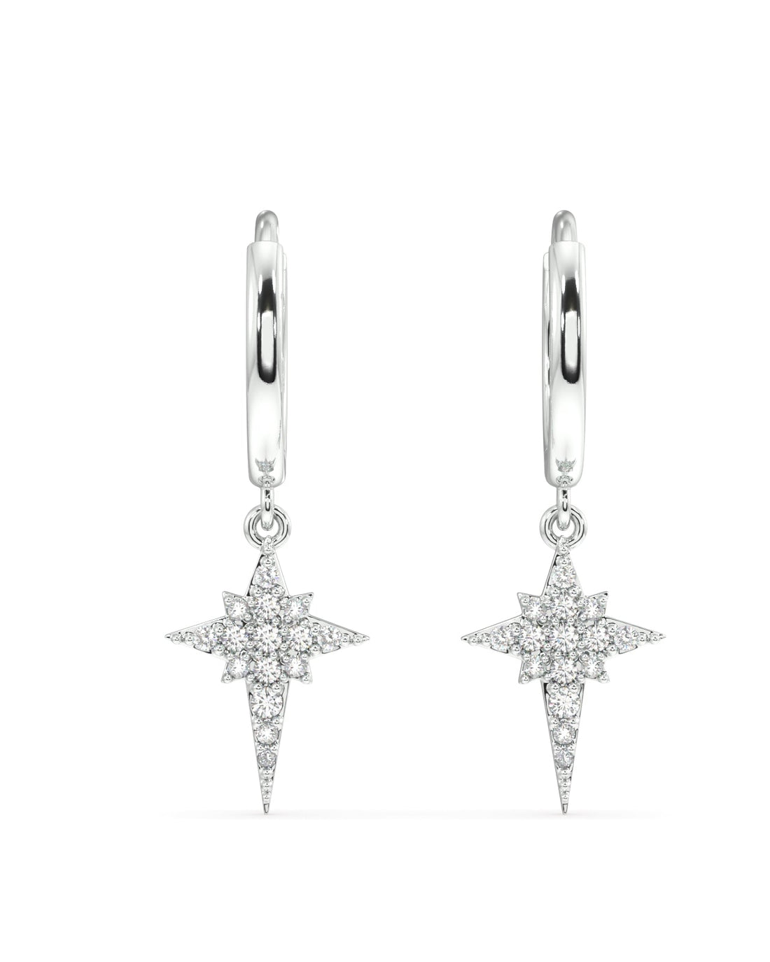"Long Star Hoop Earrings - Shining with Celestial Elegance"