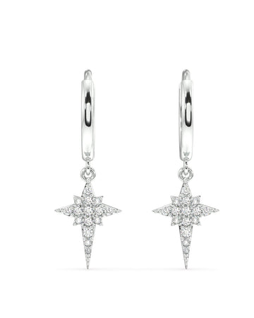 "Long Star Hoop Earrings - Shining with Celestial Elegance"