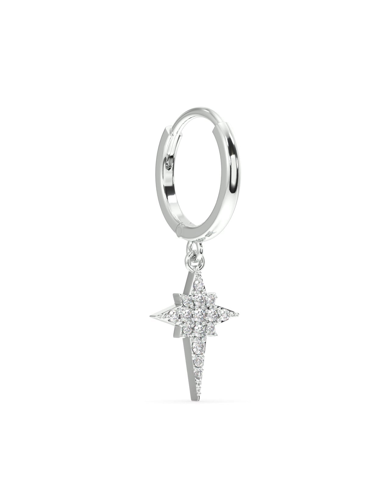 "Star Hoop Earrings on Model - Adding a Touch of Celestial Charm"