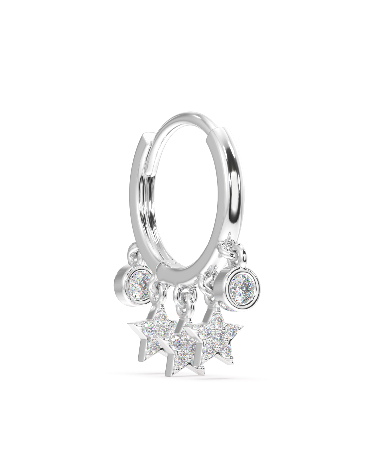 Multi Star Charm Hoop Earrings