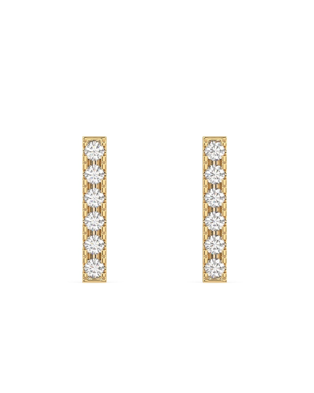 Minimal Zirconia Bar Studs Earrings