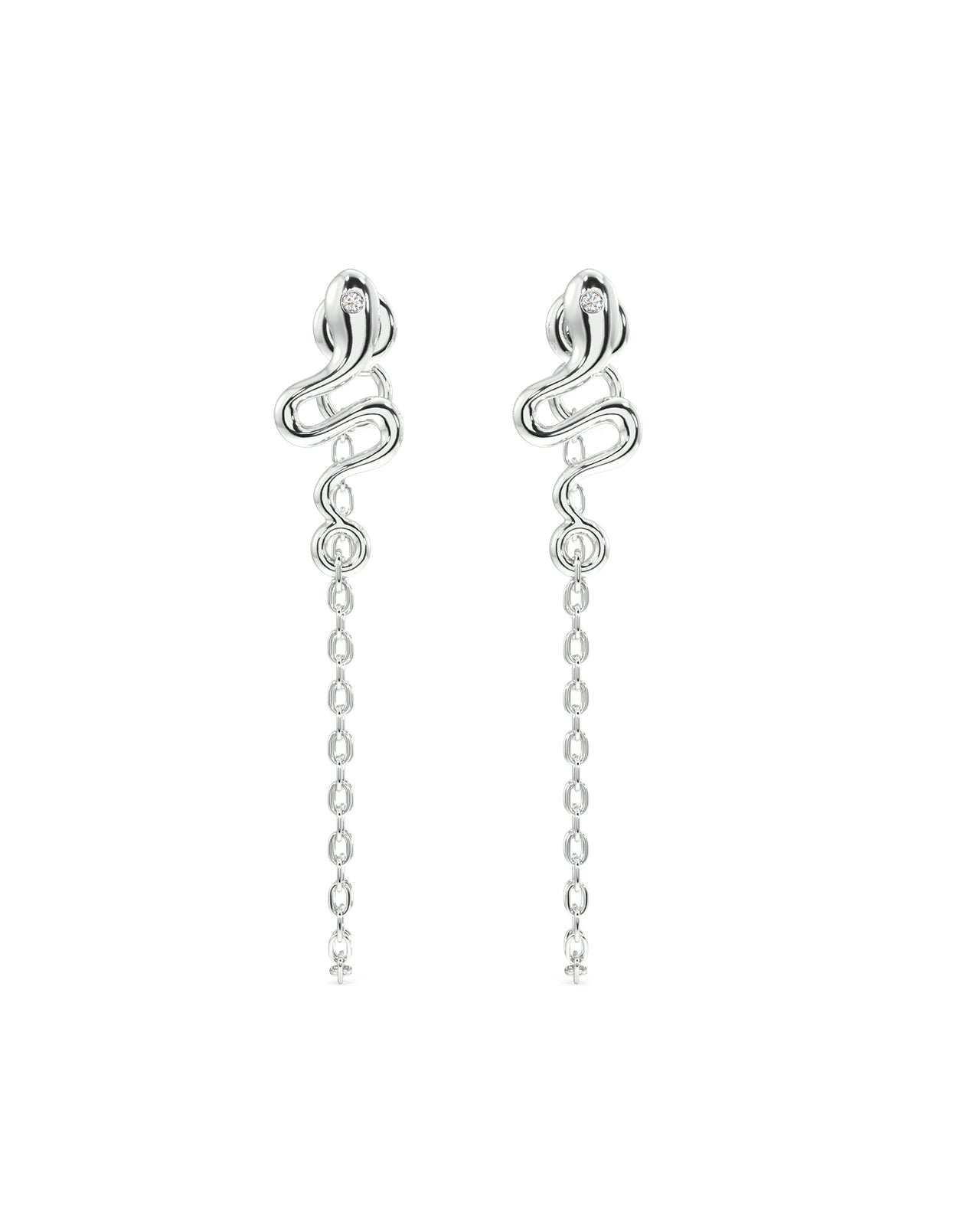 Snake Dangler Chain Earrings