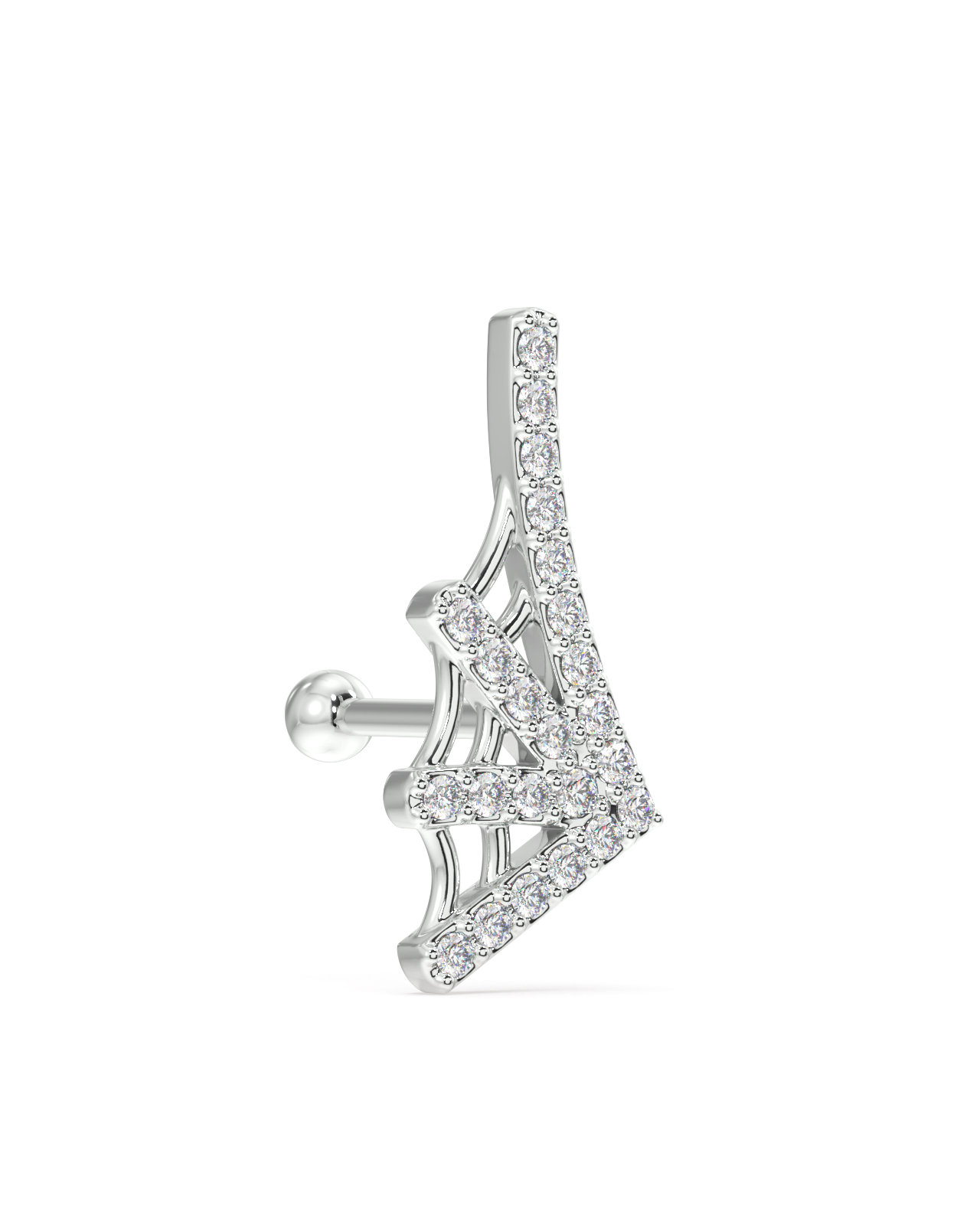 Zirconia Web Spread Stud Earrings