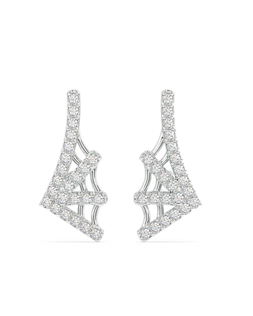 Zirconia Web Spread Stud Earrings