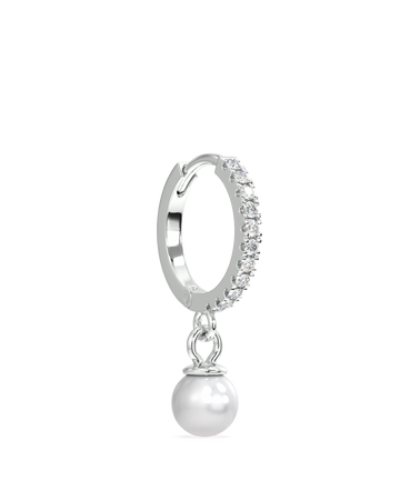 Mini Pearl Drop Hoop Earrings