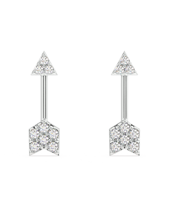 Cubic Zirconia Paved Arrow Stud Earrings