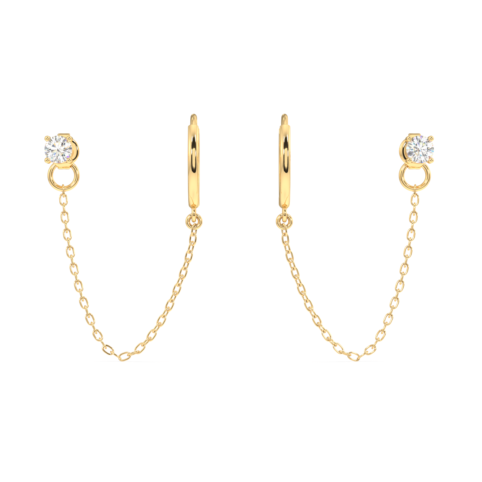 Claw Hoop Connector Chain Earrings