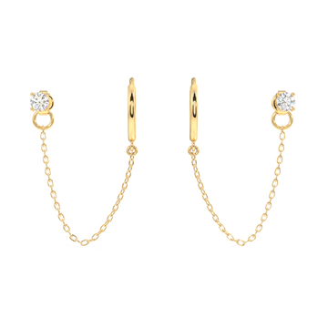 Claw Hoop Connector Chain Earrings