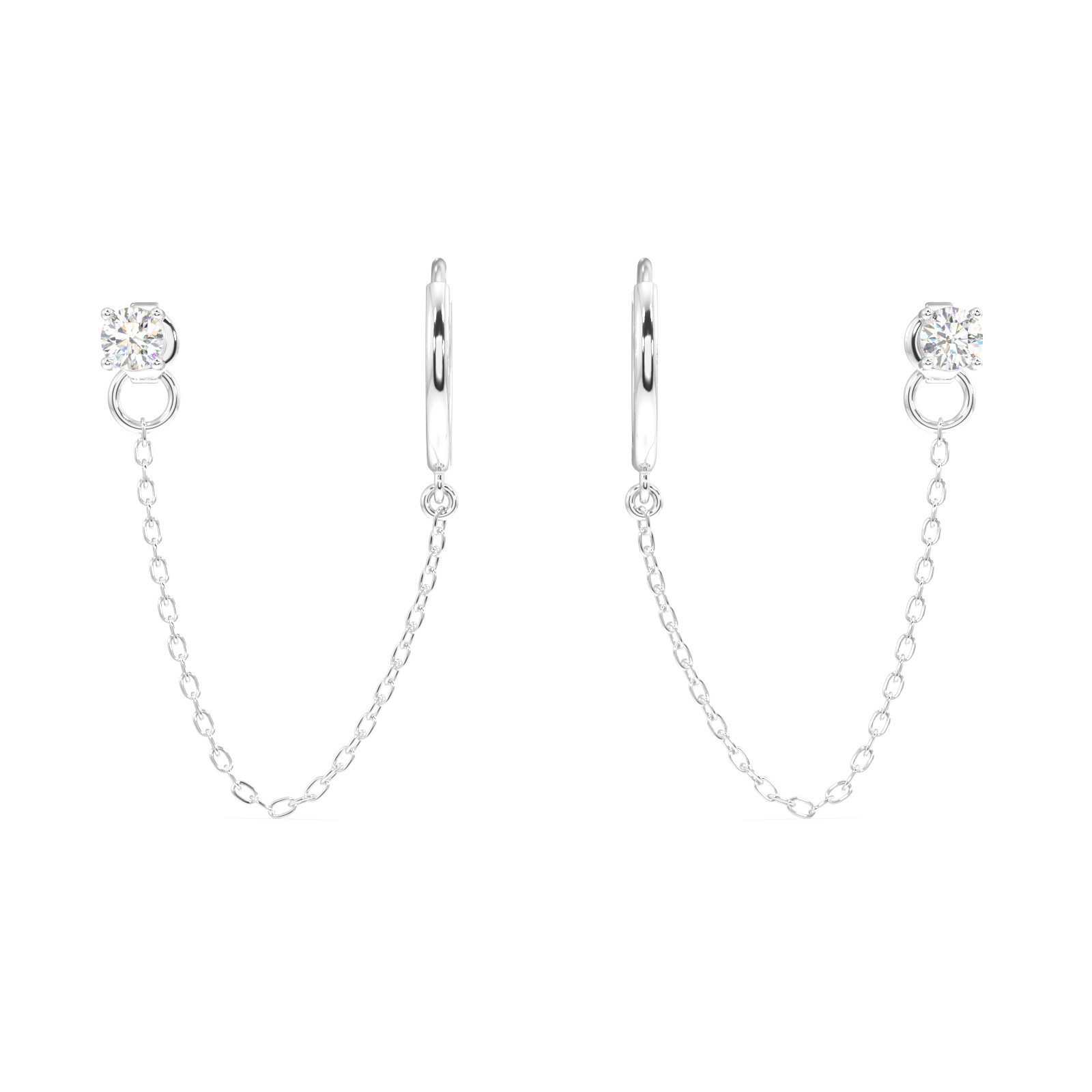 Claw Hoop Connector Chain Earrings