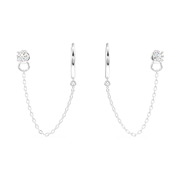 Claw Hoop Connector Chain Earrings