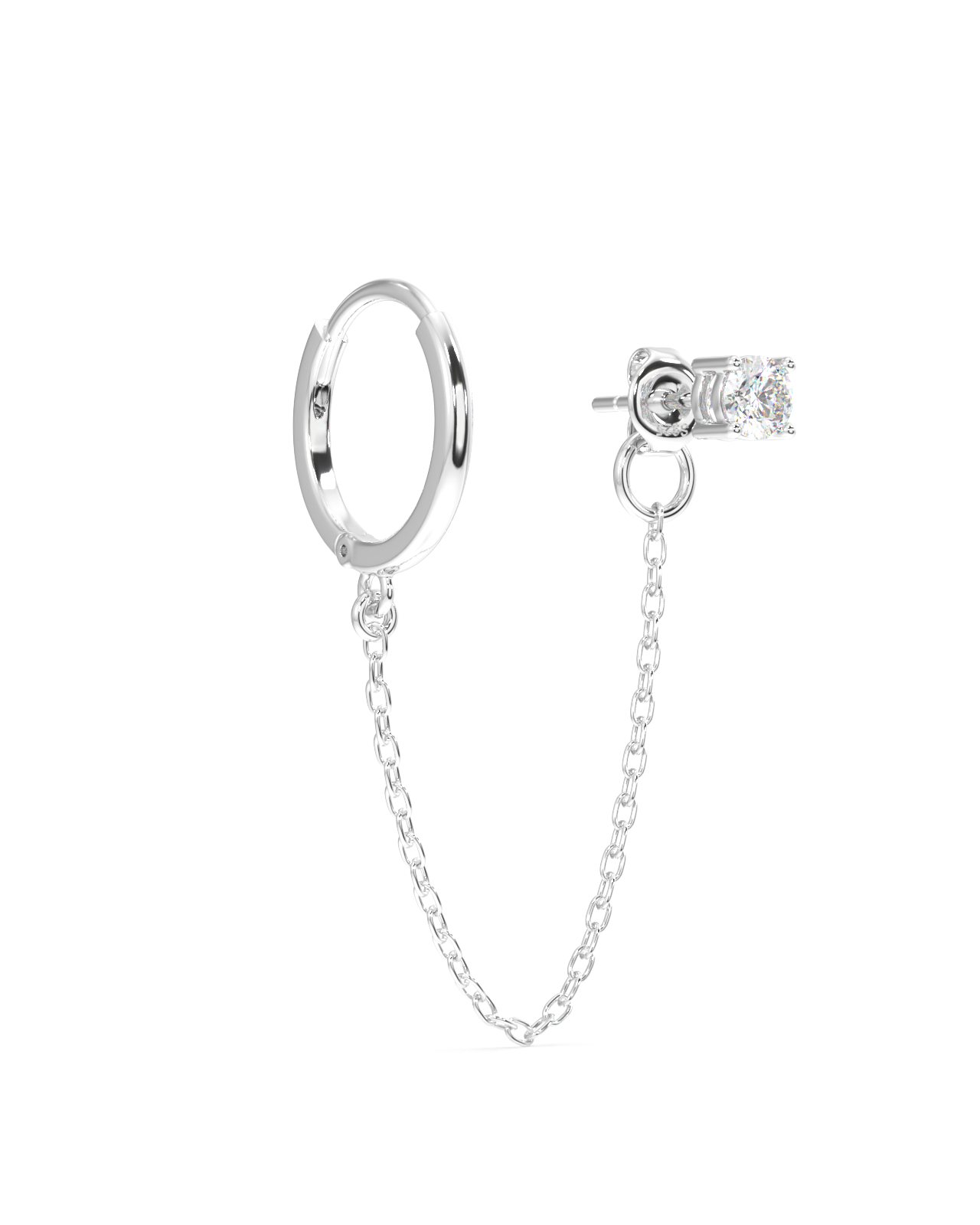 Claw Hoop Connector Chain Earrings