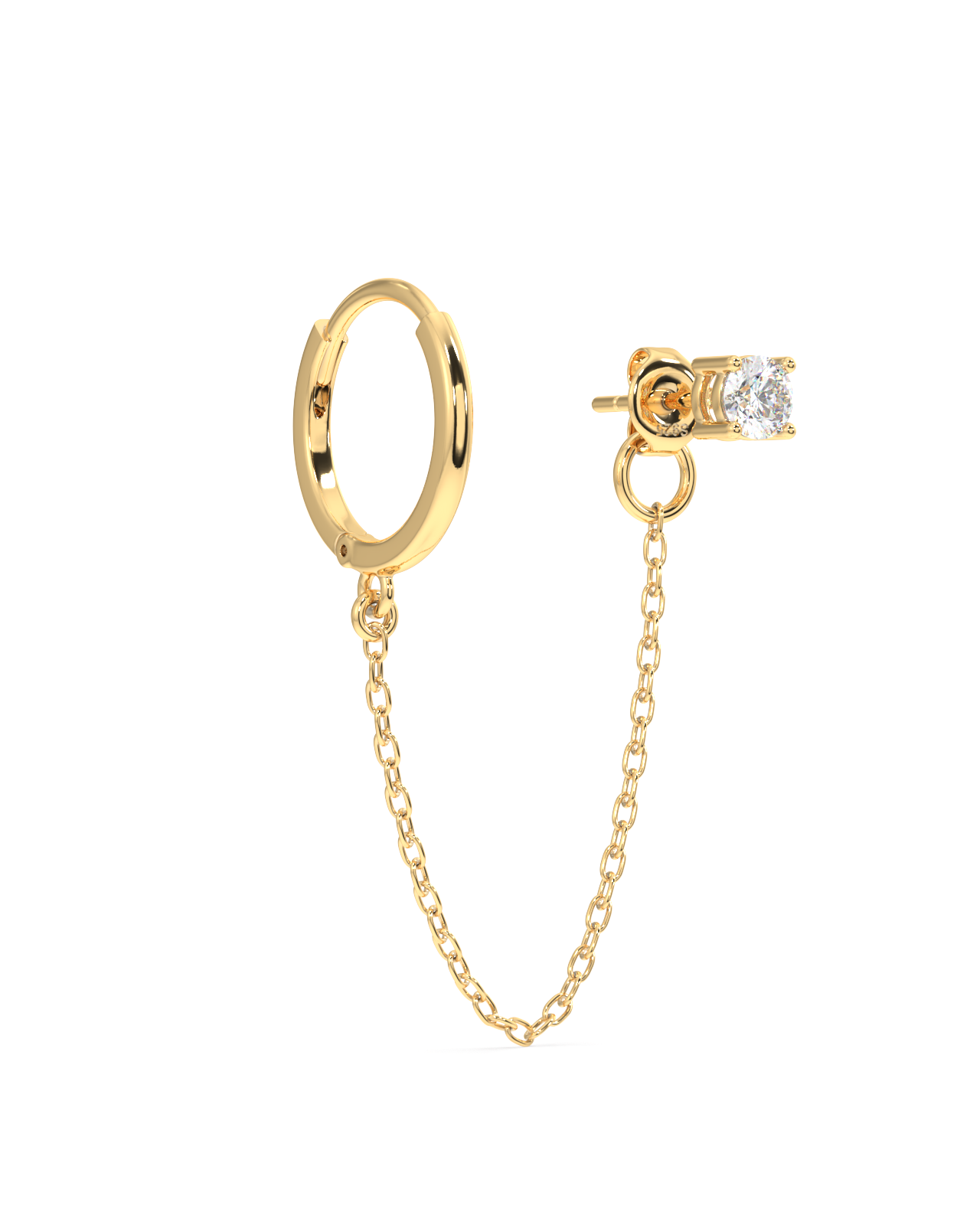 Claw Hoop Connector Chain Earrings