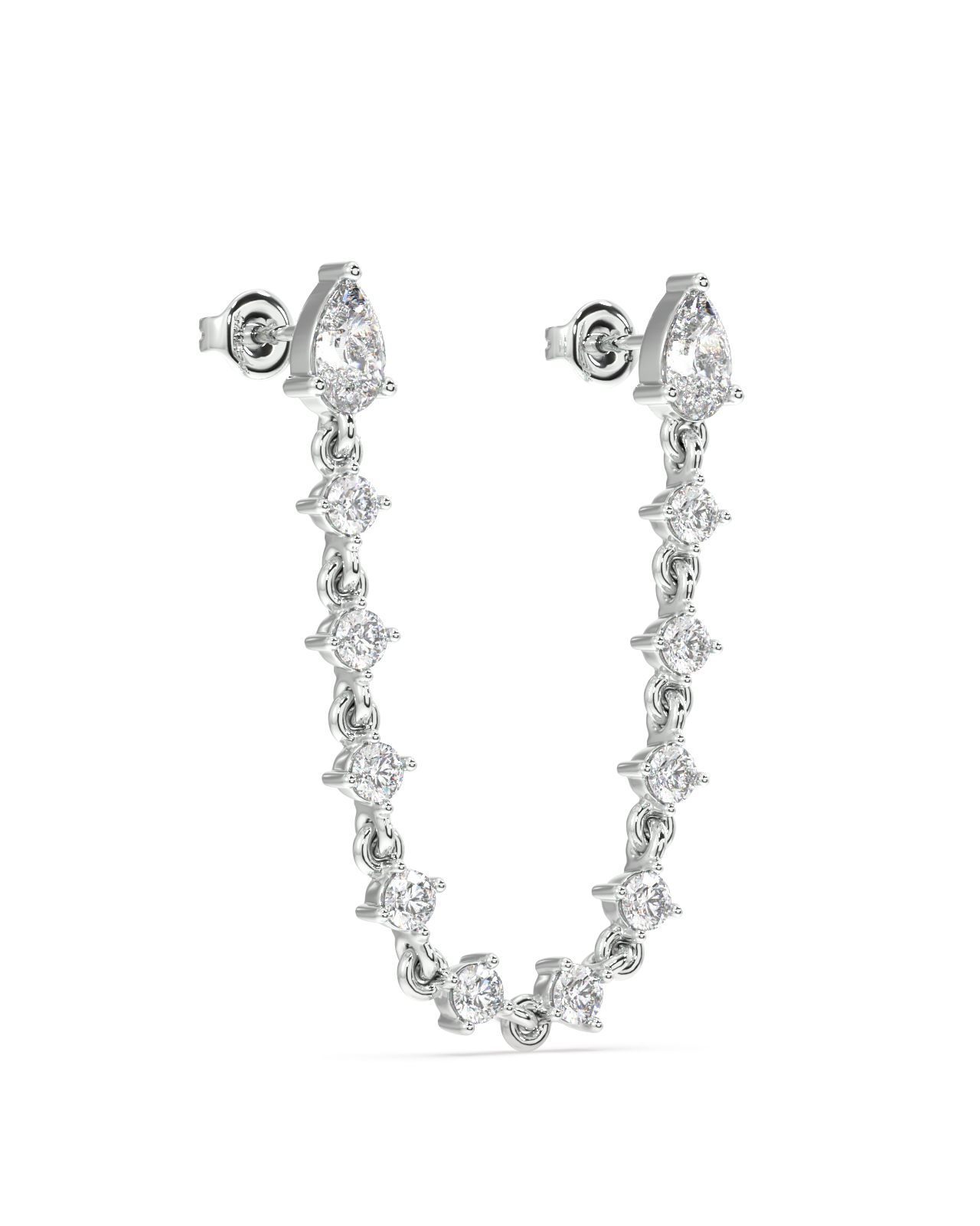 Luxury Multi Stone Connector Chain Earrings