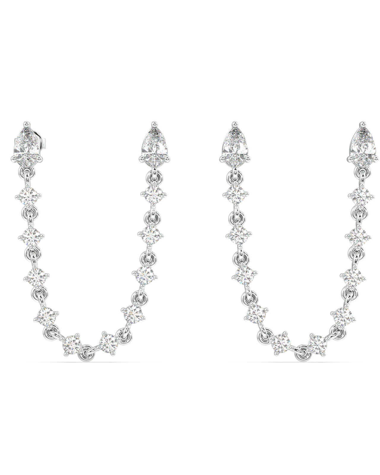 Luxury Multi Stone Connector Chain Earrings