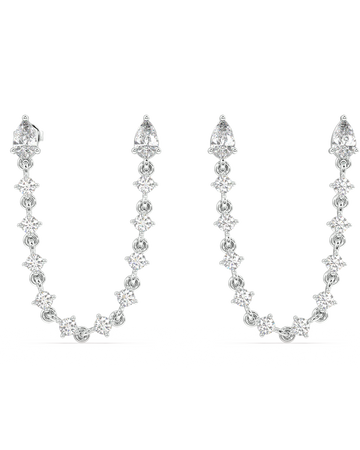 Luxury Multi Stone Connector Chain Earrings