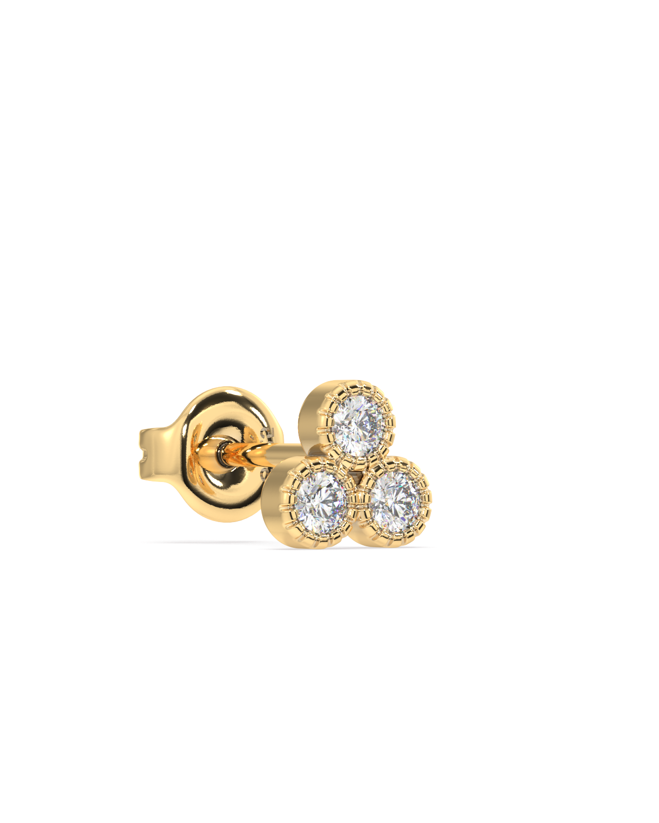 Symmetry Three Stone Stud Earrings