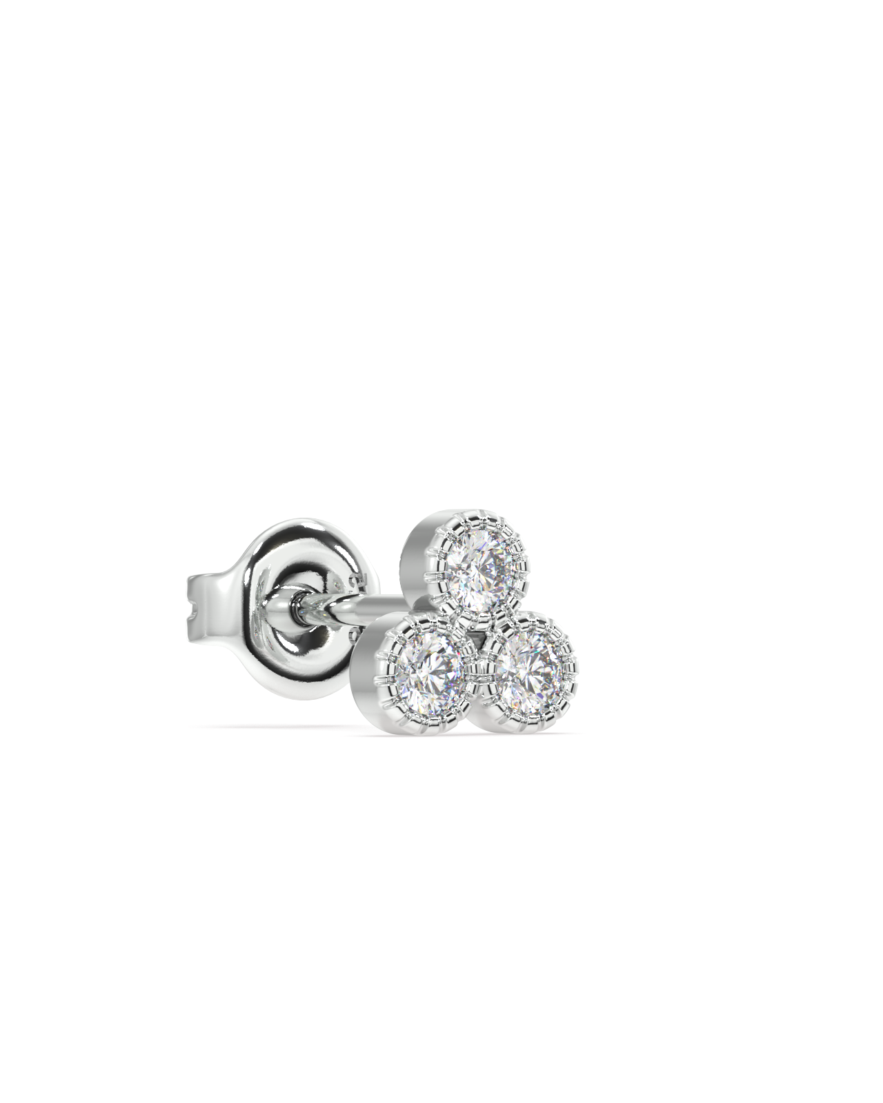 Symmetry Three Stone Stud Earrings