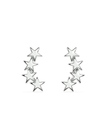 Dainty Four Star Cluster Climber Studs Earrings