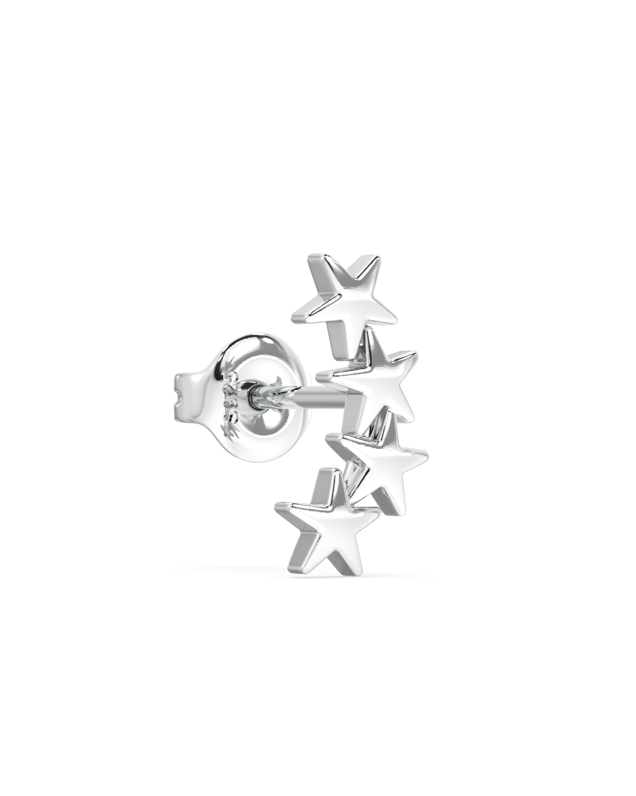 Dainty Four Star Cluster Climber Studs Earrings