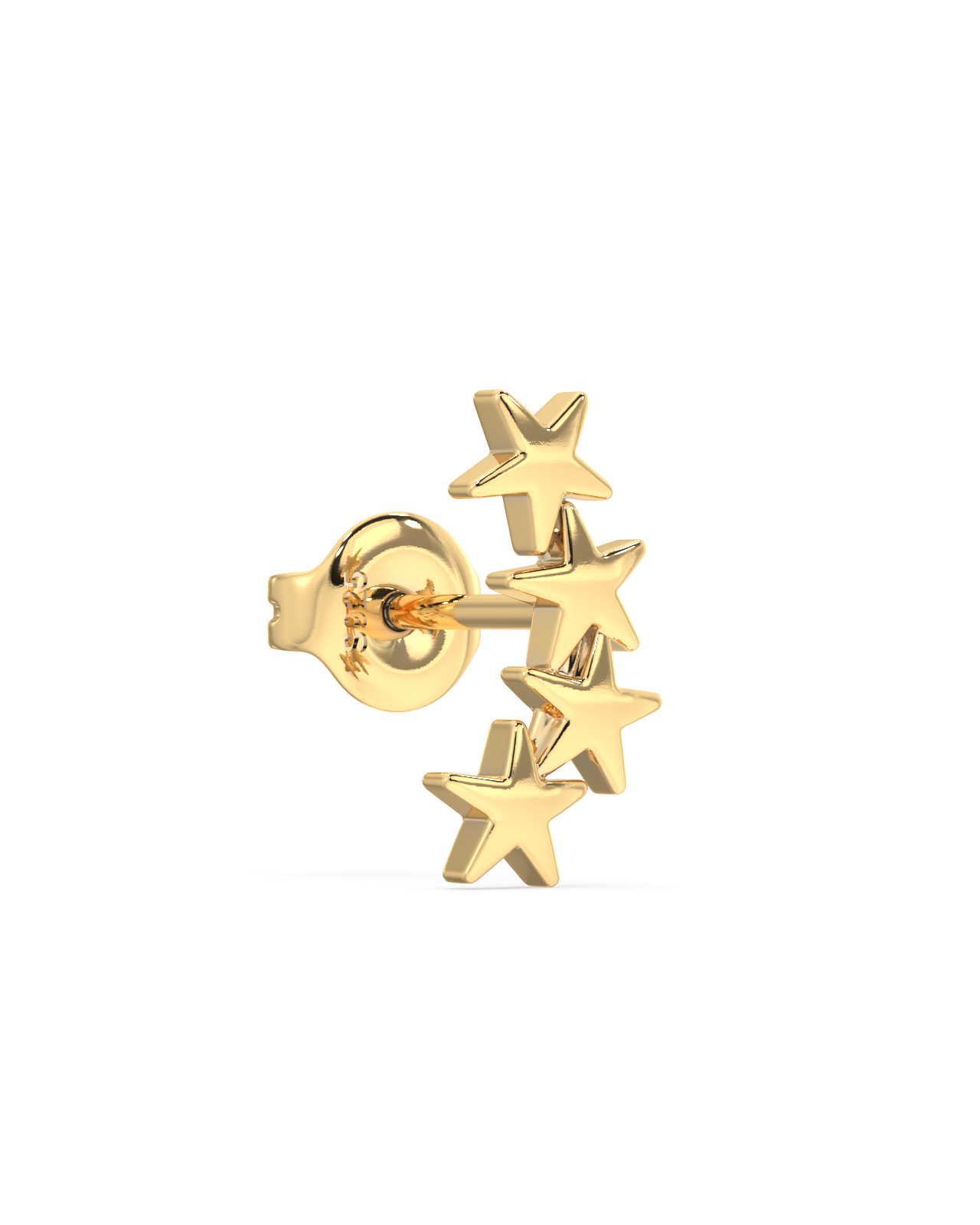 Dainty Four Star Cluster Climber Studs Earrings