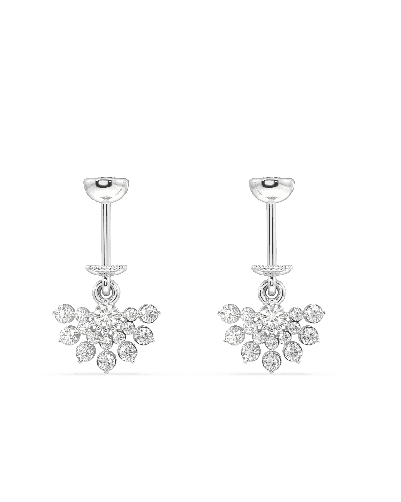 Spider's Web Helix Jewelry - Piercing Hanging with cubic zircon stones in a spider web design, ideal for helix piercings and elegant ear styling.