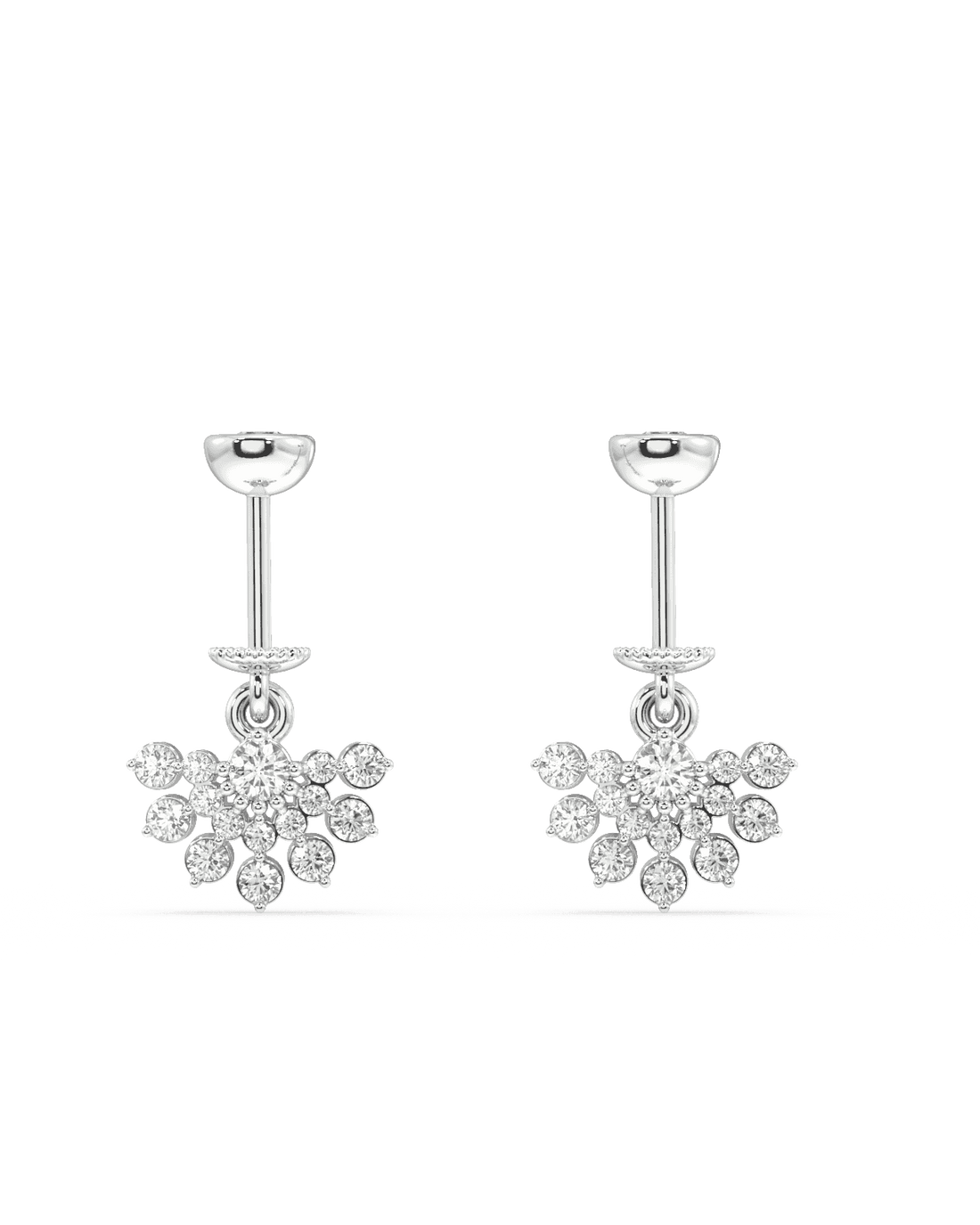 Spider's Web Helix Jewelry - Piercing Hanging with cubic zircon stones in a spider web design, ideal for helix piercings and elegant ear styling.