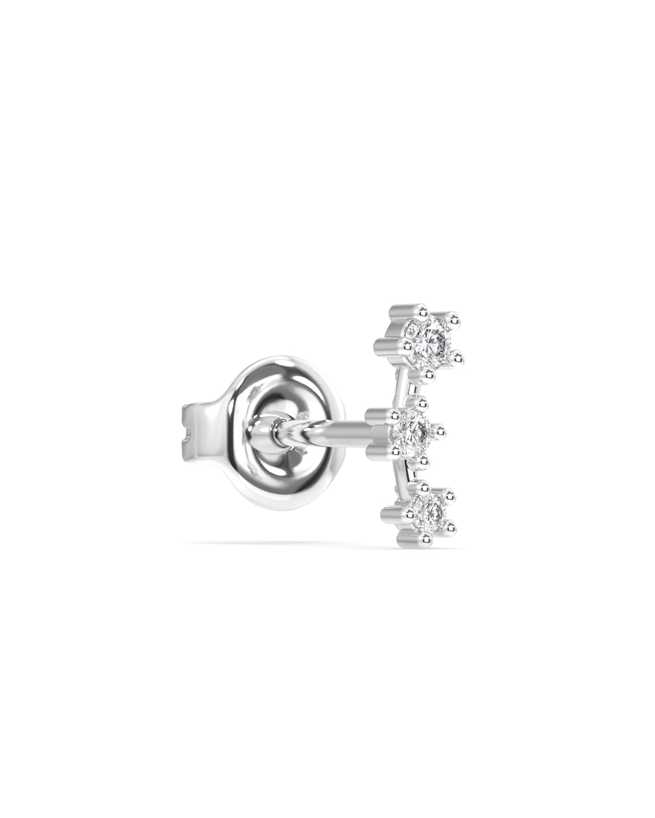 Tri Zirconia Climber Stud Earrings