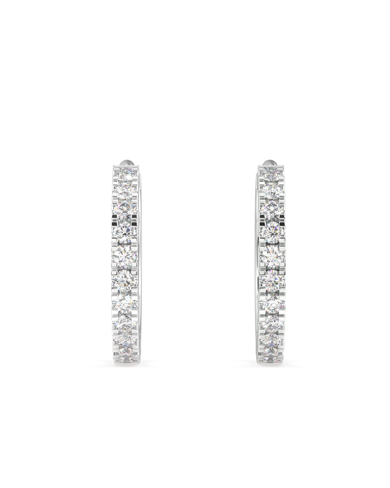 Zirconia Statement Round Hoop Earrings Multiple Size