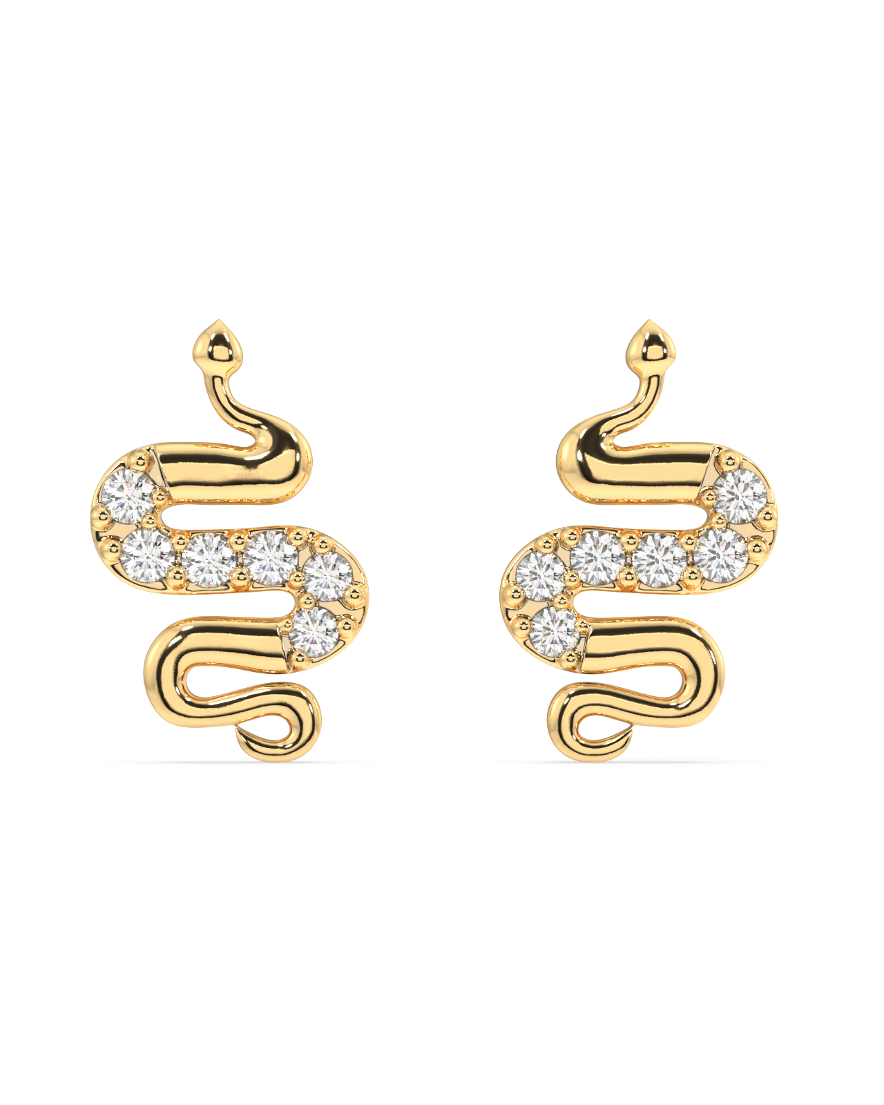 Serpentis-Cubic Zirconia Snake Stud Earrings