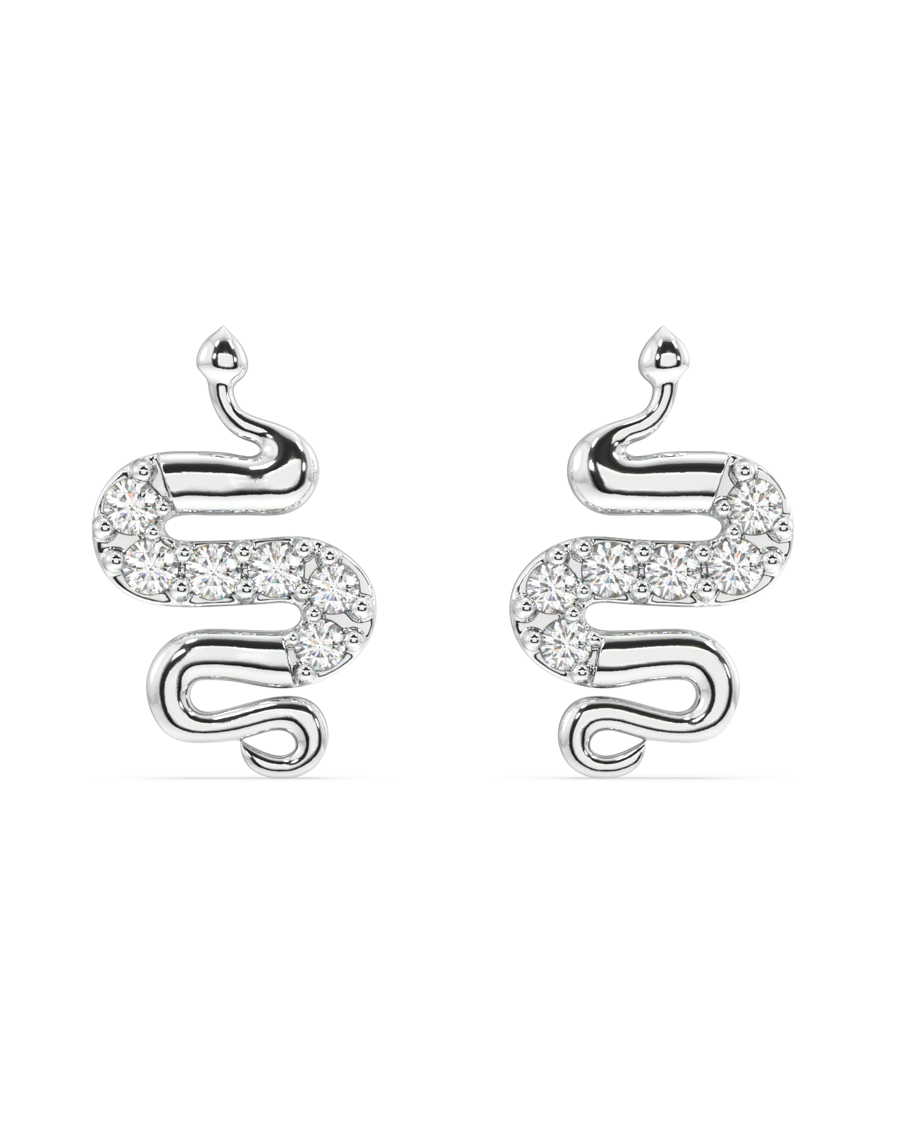 Serpentis-Cubic Zirconia Snake Stud Earrings