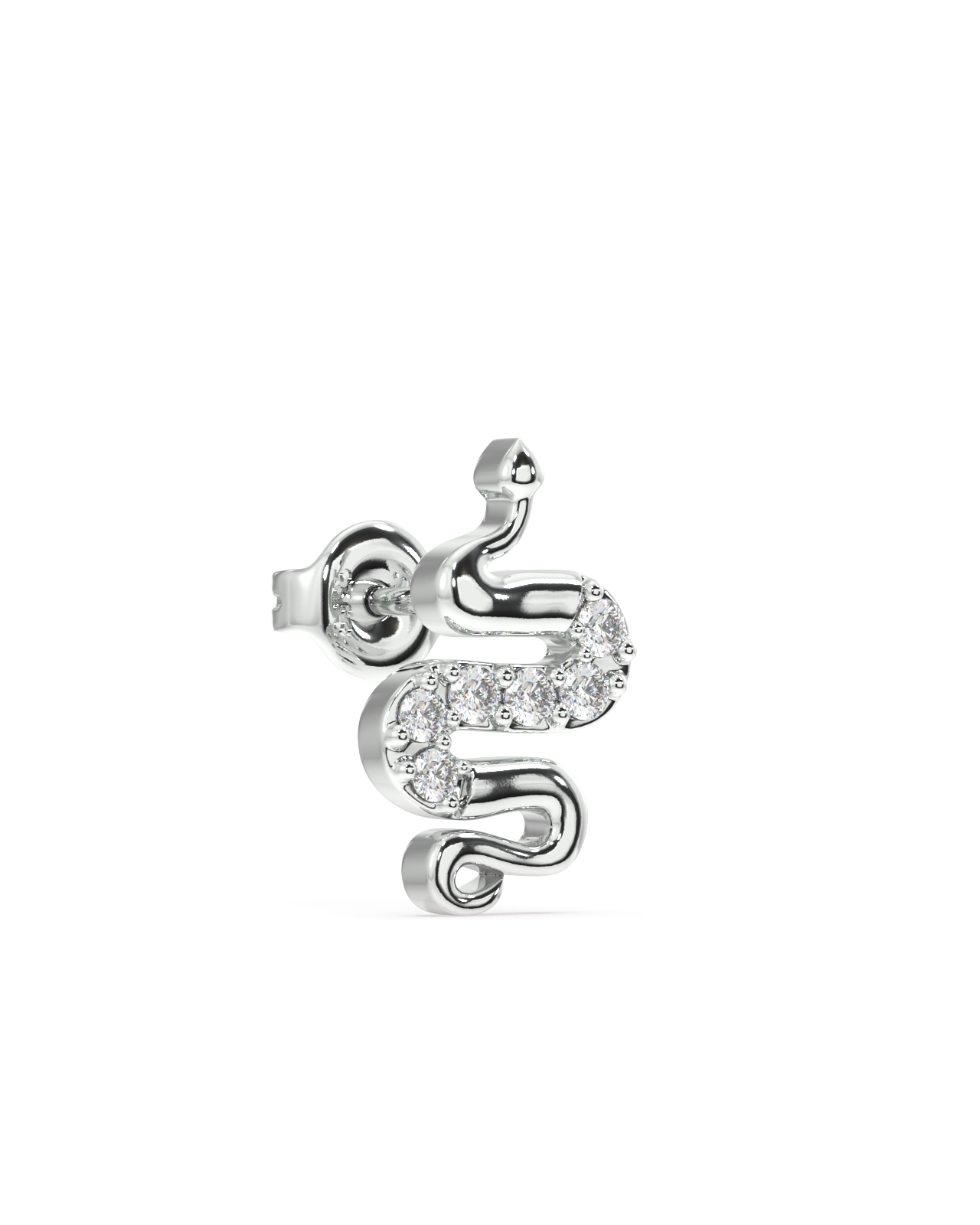 Serpentis-Cubic Zirconia Snake Stud Earrings