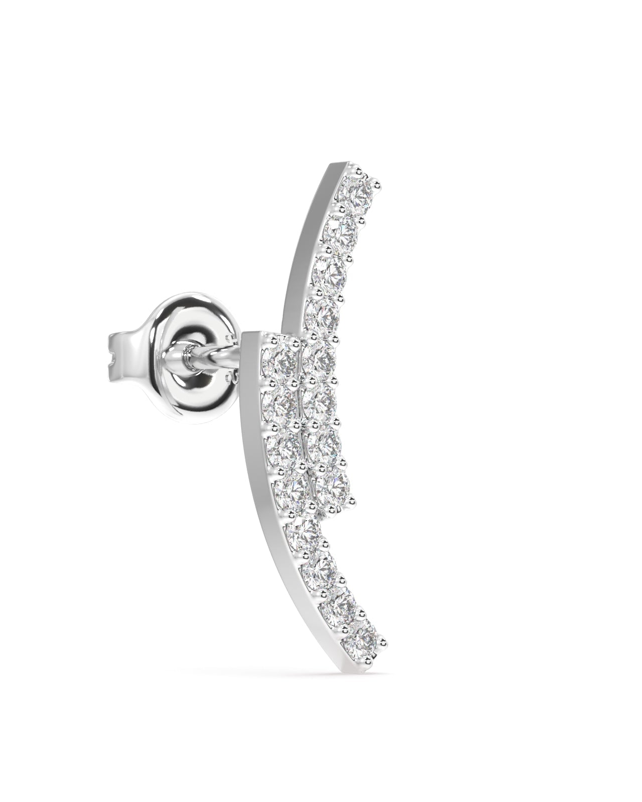 Twin Layer Zirconia Climber Stud Earrings