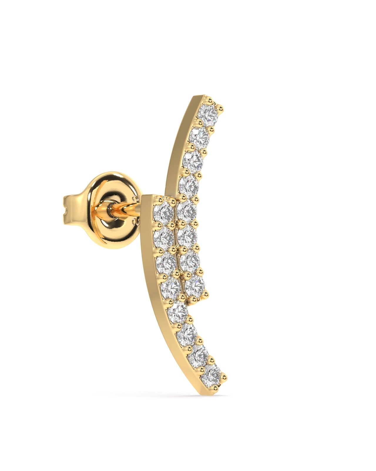 Twin Layer Zirconia Climber Stud Earrings