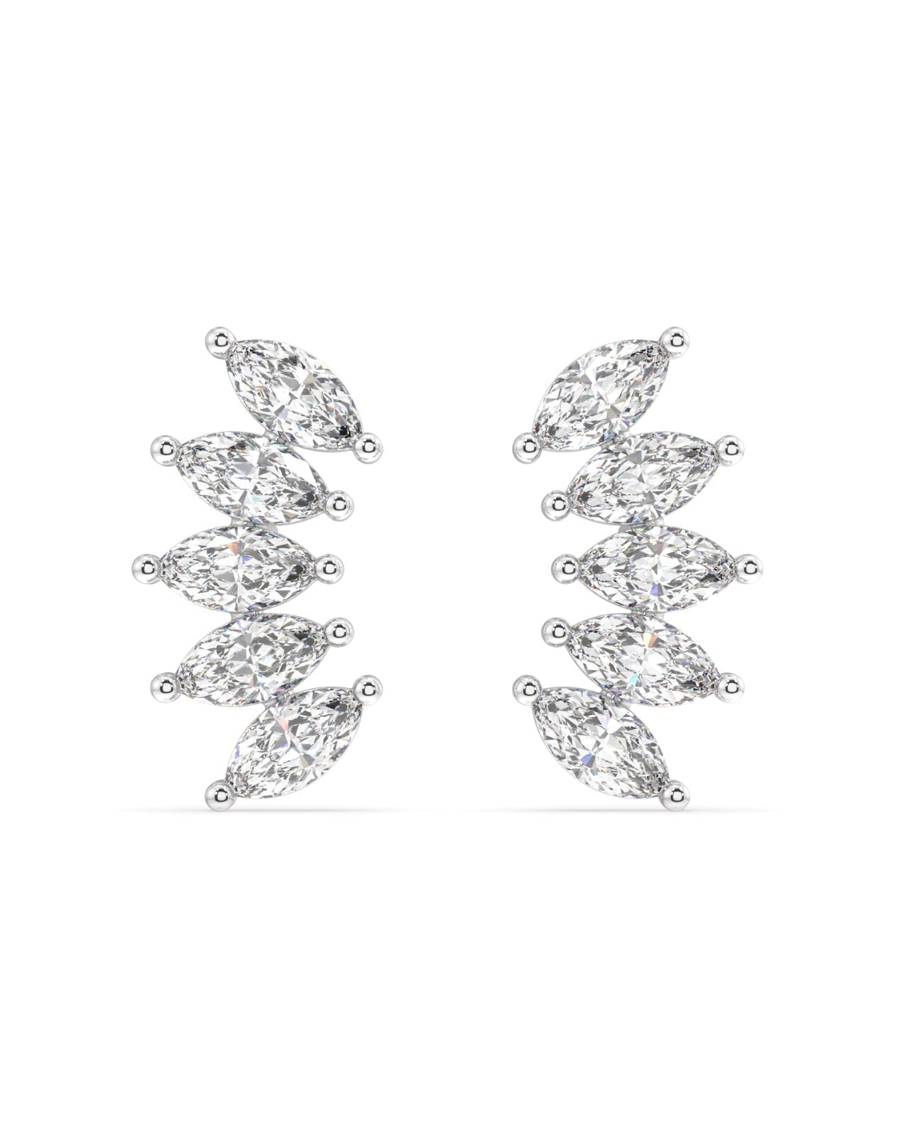 Baguette Stone Crown Stud Earrings