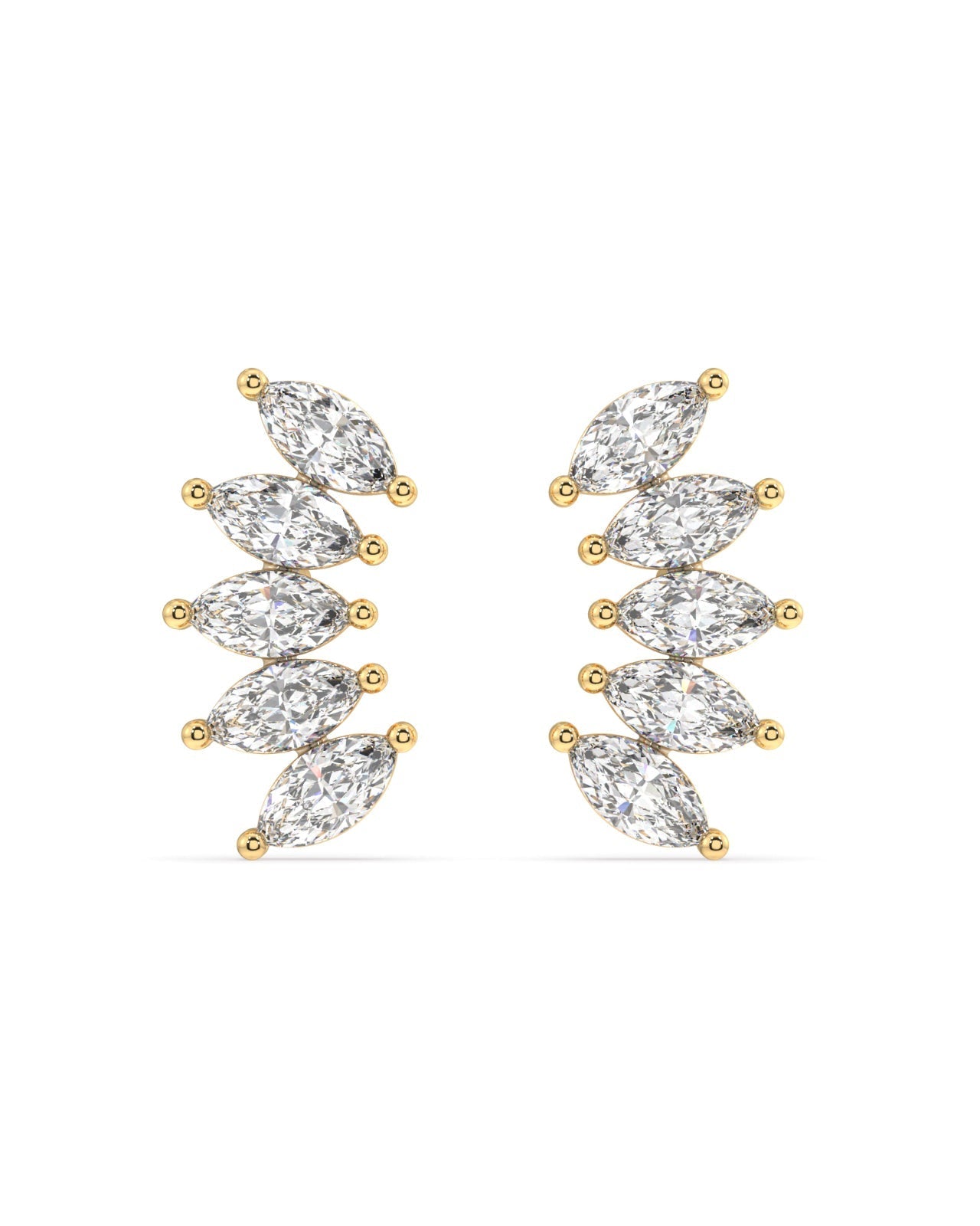 Baguette Stone Crown Stud Earrings