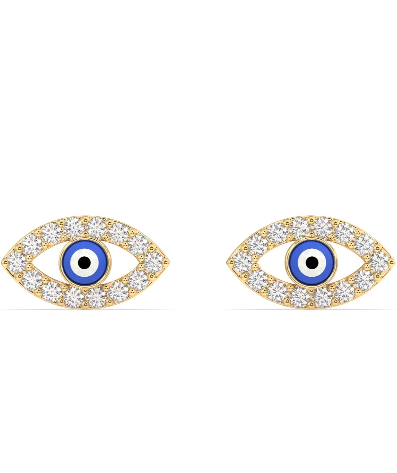 Enamel Evil Eye Stud Earrings