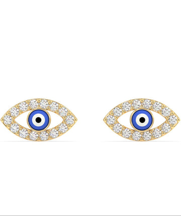 Enamel Evil Eye Stud Earrings