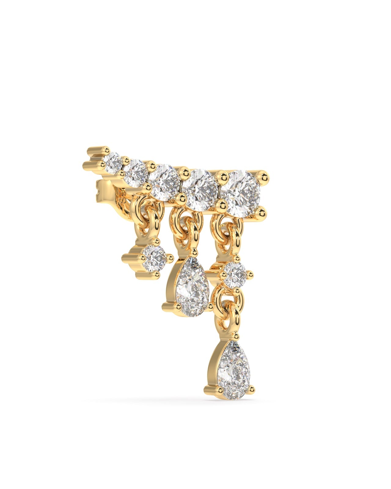 Flowing Stones Luxury Climber Stud Earrings